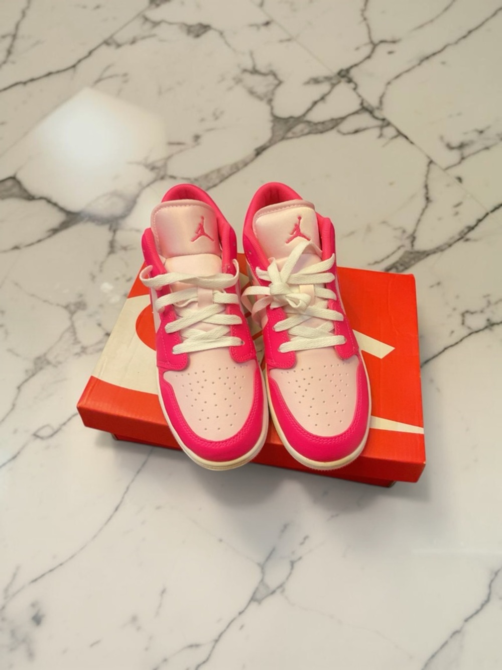 Jordan Kids Low Top Sneakers in Hot Pink and Light Pink